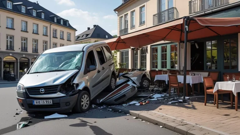 Accident de la circulation à Niederkorn Un véhicule percute une terrasse de restaurant