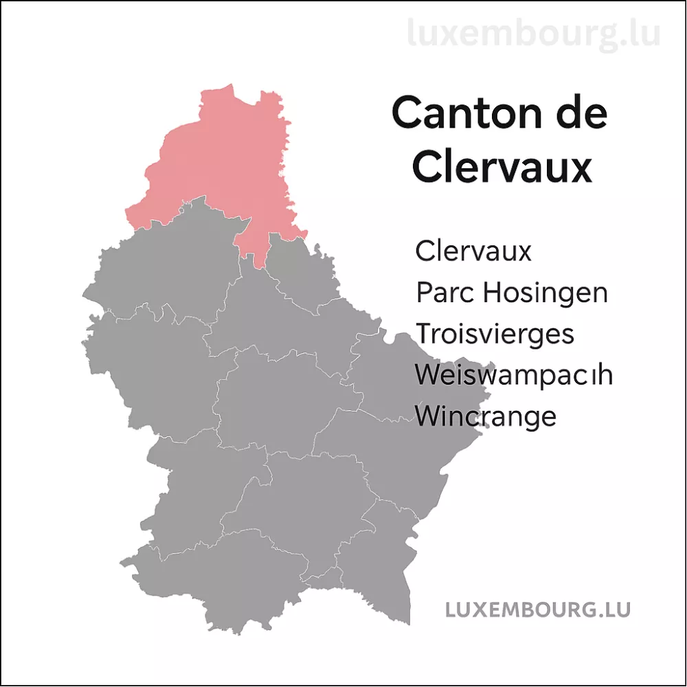 Carte du canton de Clervaux luxembourg