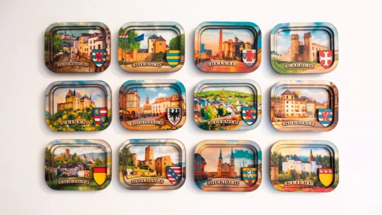 aimants Luxembourg cantons, souvenir original Luxembourg, promotion du Luxembourg, collection cantons