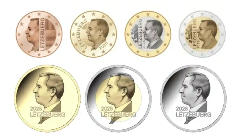 pièces en euros du Grand-Duc Guillaume